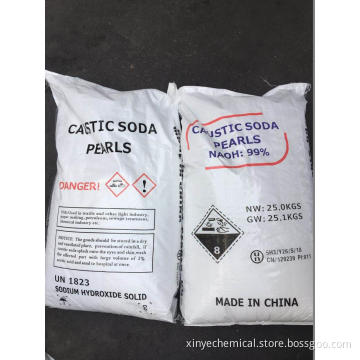 Industrial grade caustic soda pearls  25kg bag